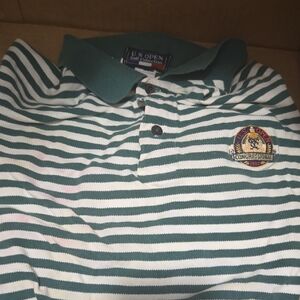 U.S. Open Green Striped Polo Shirt